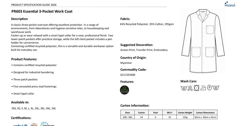Schema mesures PR603