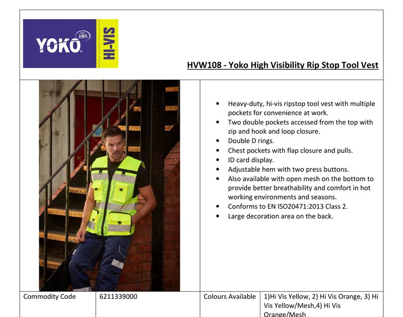 Schema mesures YHVW108